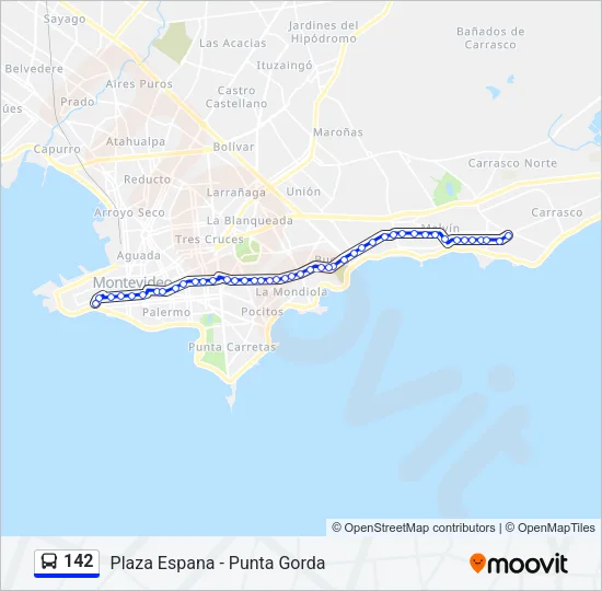 142 Ómnibus Line Map