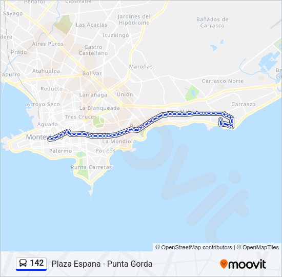 142 Ómnibus Line Map