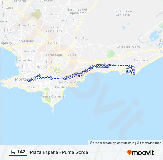 142 Ómnibus Line Map