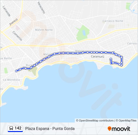 142 Ómnibus Line Map