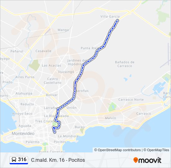 Mapa de 316 de Ómnibus