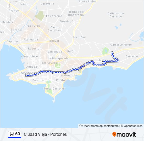 60 Ómnibus Line Map