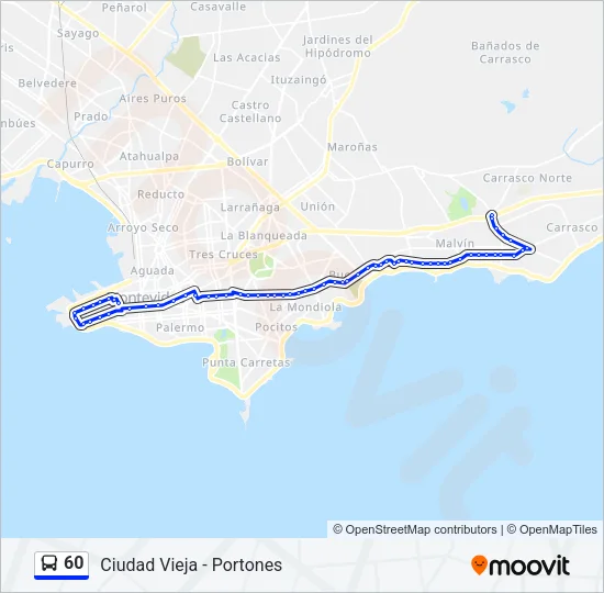 60 Ómnibus Line Map