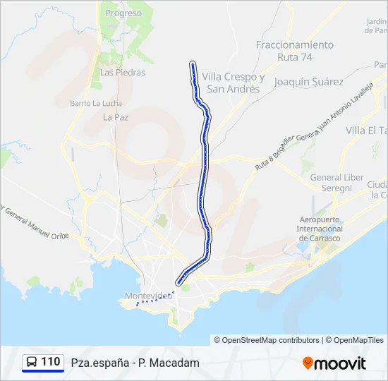 110 Ómnibus Line Map