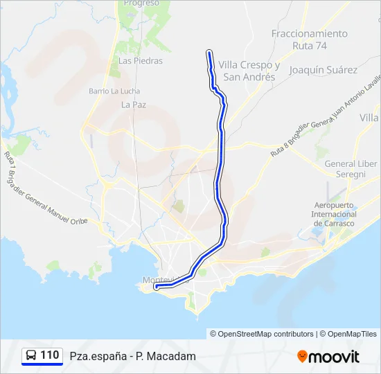 110 Ómnibus Line Map