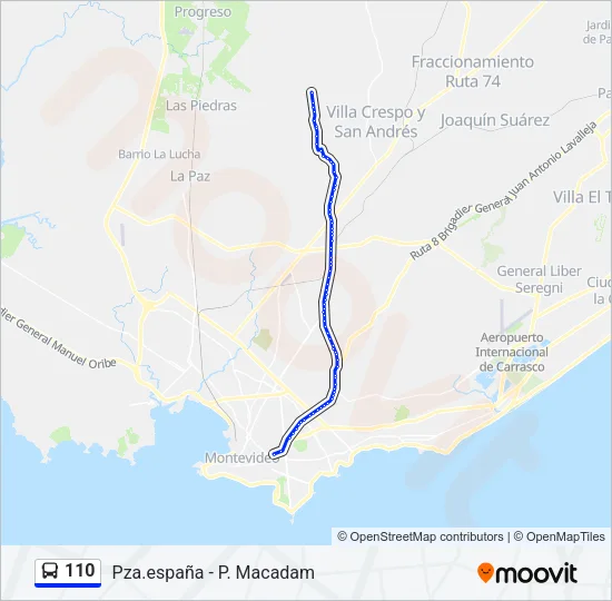 110 Ómnibus Line Map