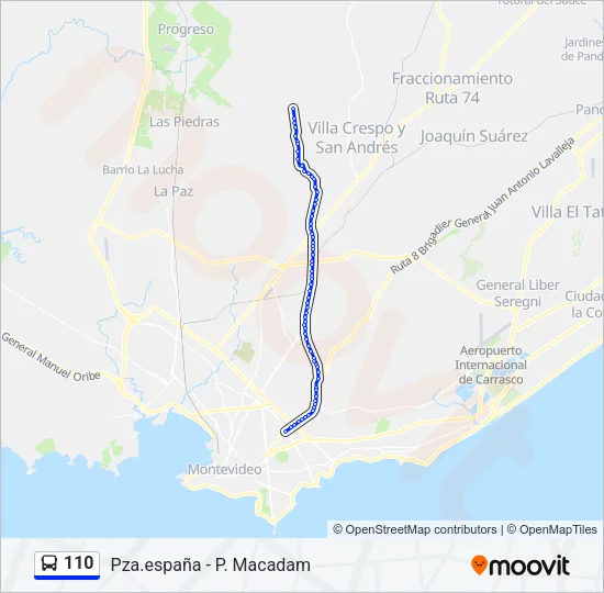 110 Ómnibus Line Map