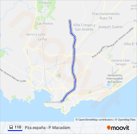 110 Ómnibus Line Map