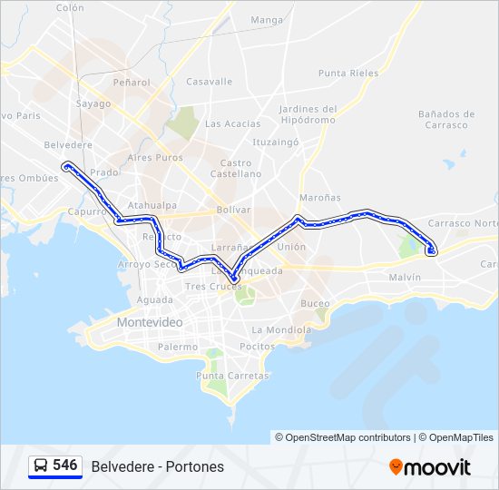 546 Ómnibus Line Map