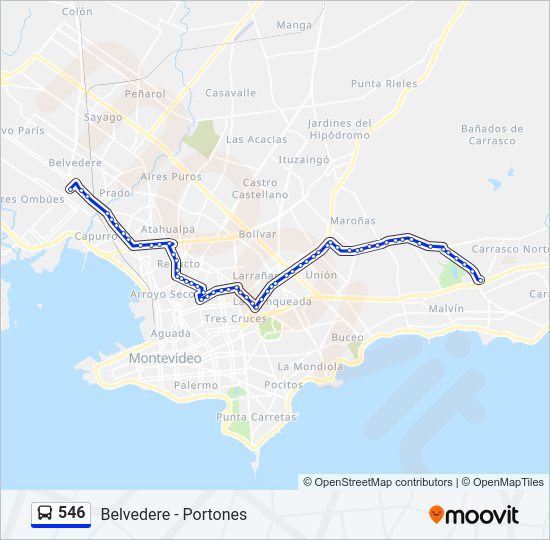 546 Ómnibus Line Map