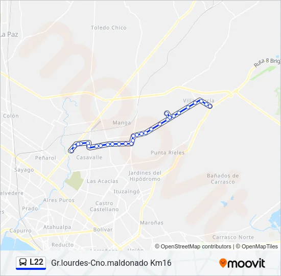 L22 Ómnibus Line Map