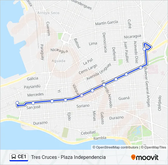 CE1 Ómnibus Line Map