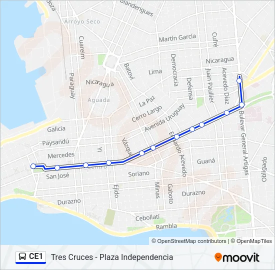 CE1 Ómnibus Line Map