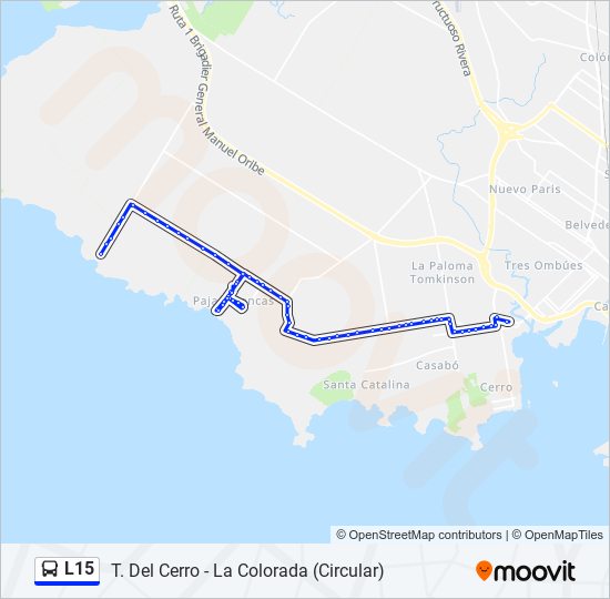 L15 Ómnibus Line Map