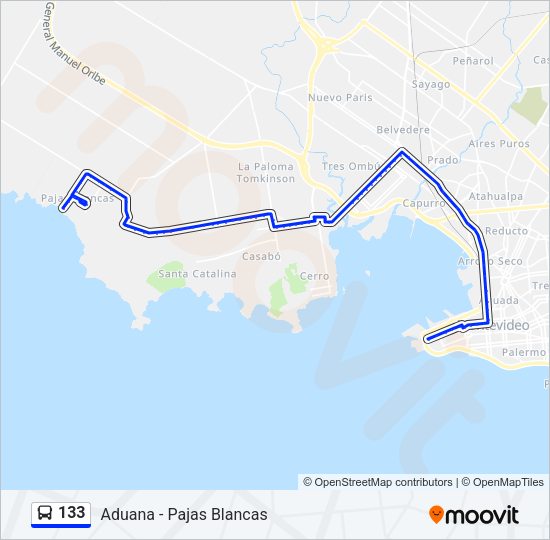 133 Ómnibus Line Map
