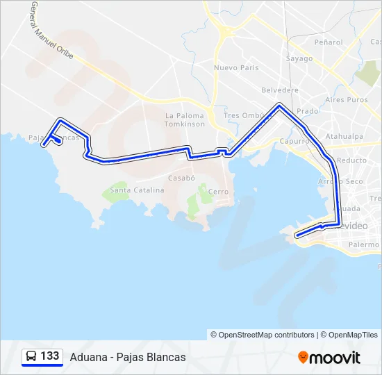 133 Ómnibus Line Map