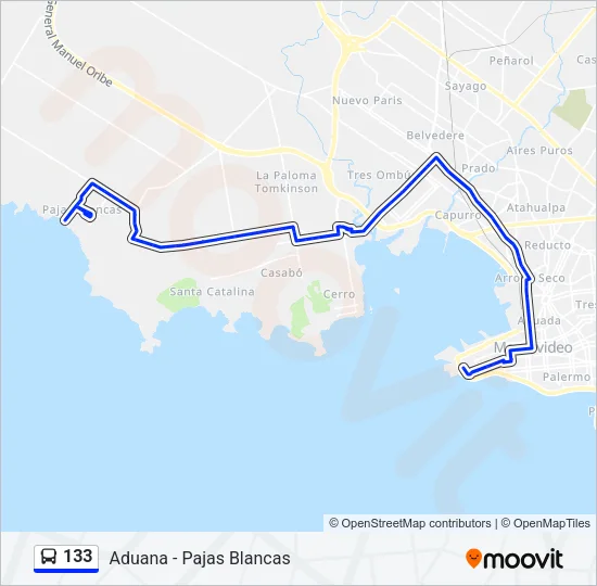 133 Ómnibus Line Map