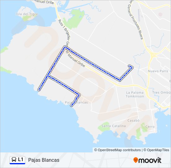 Mapa de L1 de Ómnibus