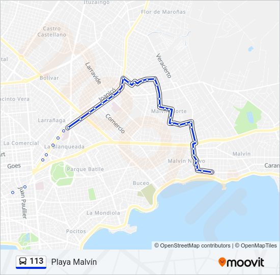 Mapa de 113 de Ómnibus