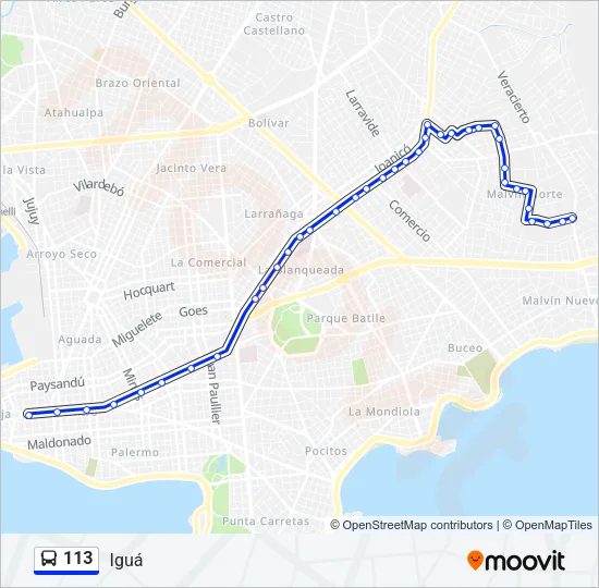 113 Ómnibus Line Map