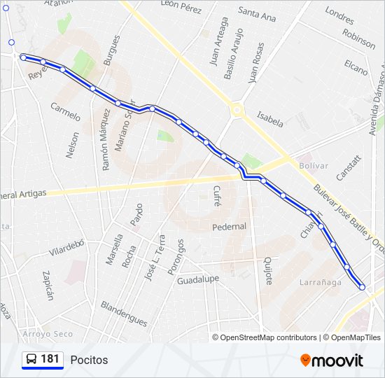 181 Ómnibus Line Map