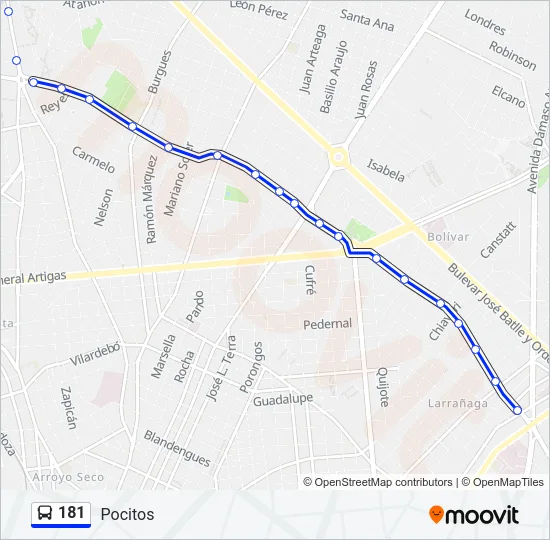 181 Ómnibus Line Map