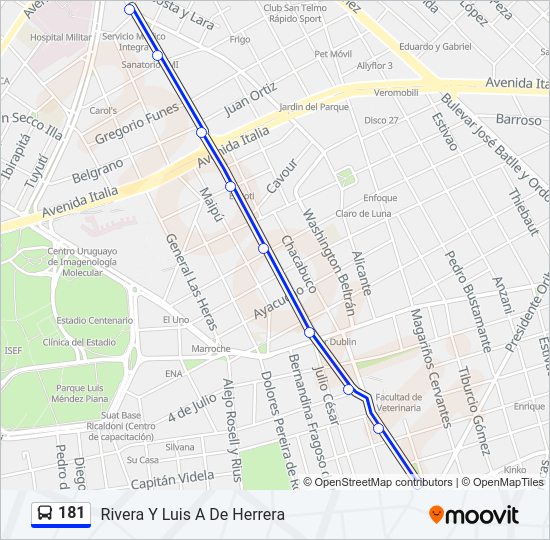 Mapa de 181 de Ómnibus