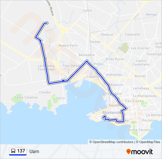 137 Ómnibus Line Map