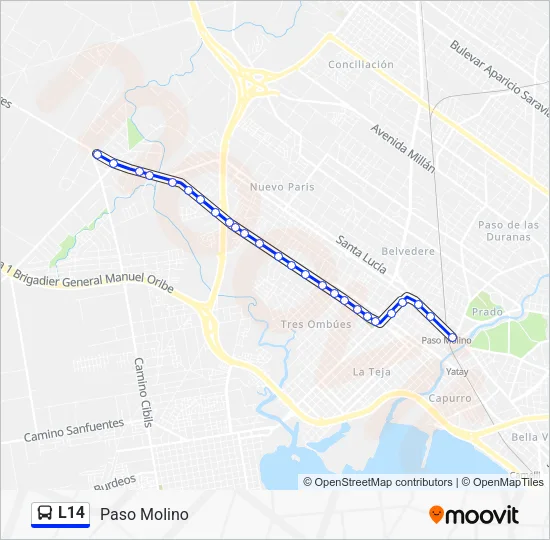 L14 Bus Line Map