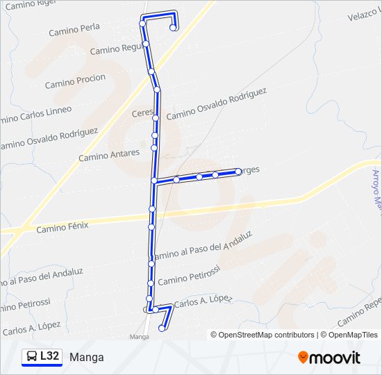 Ruta l32 horarios, paradas y mapas Manga (Actualizado)