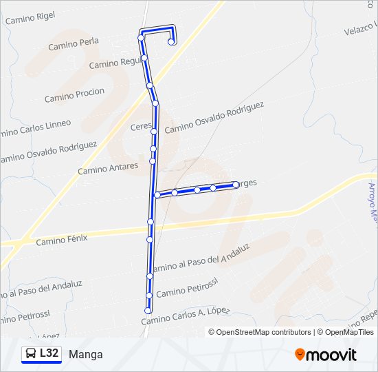 L32 ómnibus Line Map