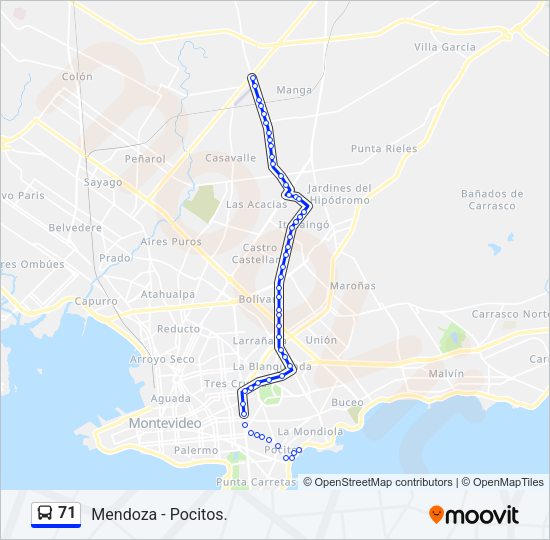 Mapa de 71 de Ómnibus