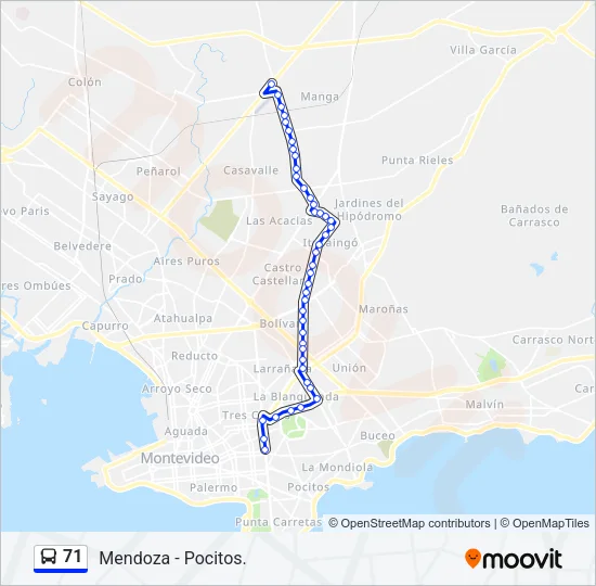 71 Ómnibus Line Map