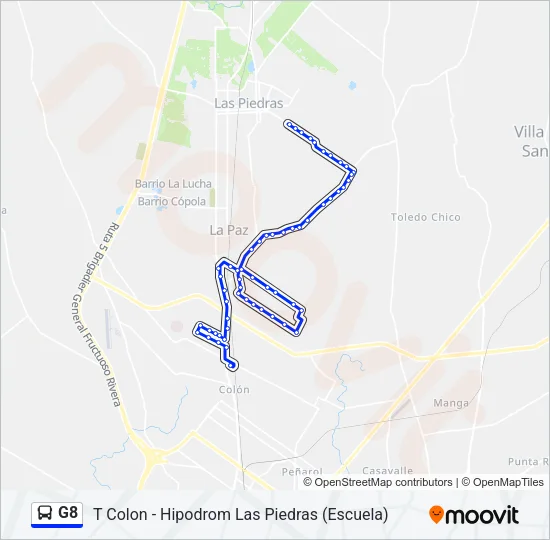 G8 Ómnibus Line Map