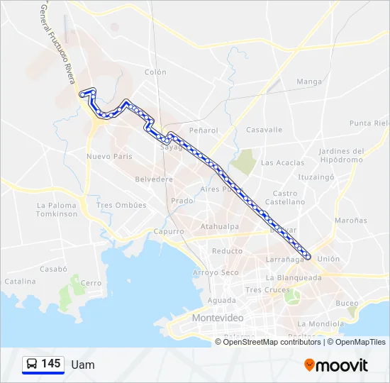145 Ómnibus Line Map