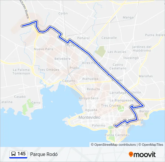 145 Ómnibus Line Map