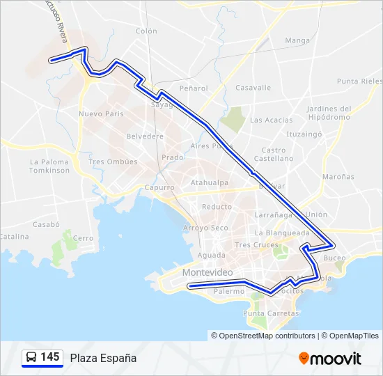 145 Ómnibus Line Map