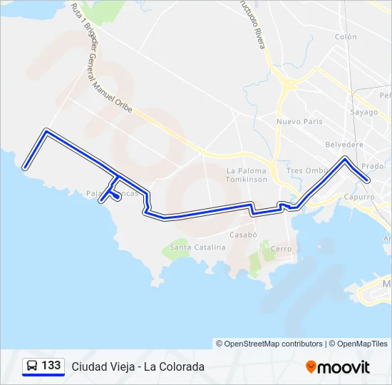 133 Ómnibus Line Map