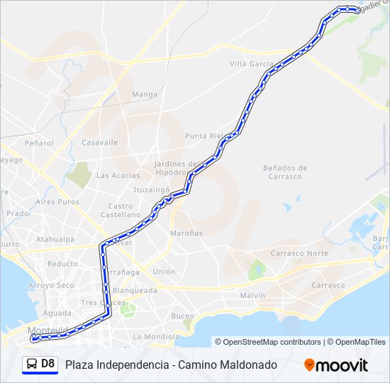 D8 Ómnibus Line Map