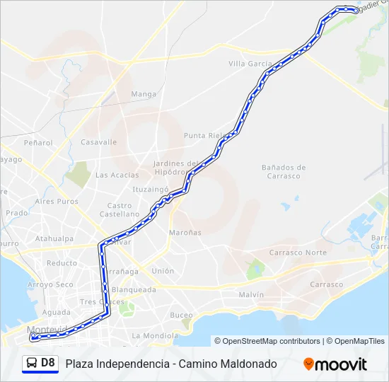 D8 Ómnibus Line Map