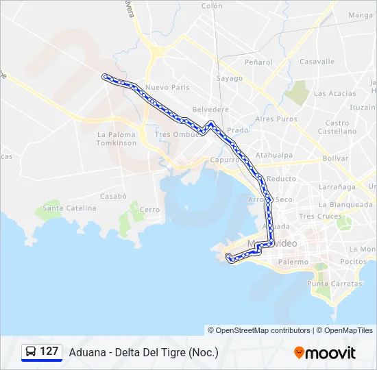 127 Ómnibus Line Map