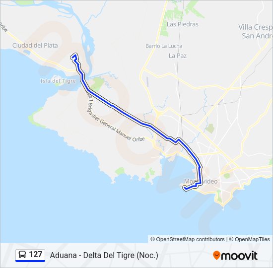 127 Ómnibus Line Map