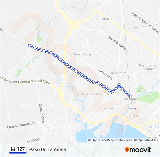 127 Ómnibus Line Map