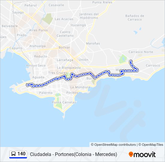 140 Ómnibus Line Map