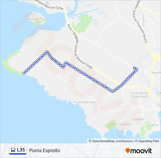 L35 Ómnibus Line Map