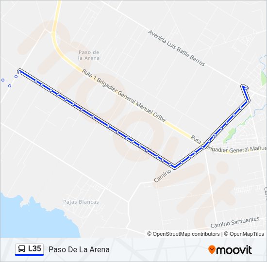 Mapa de L35 de Ómnibus