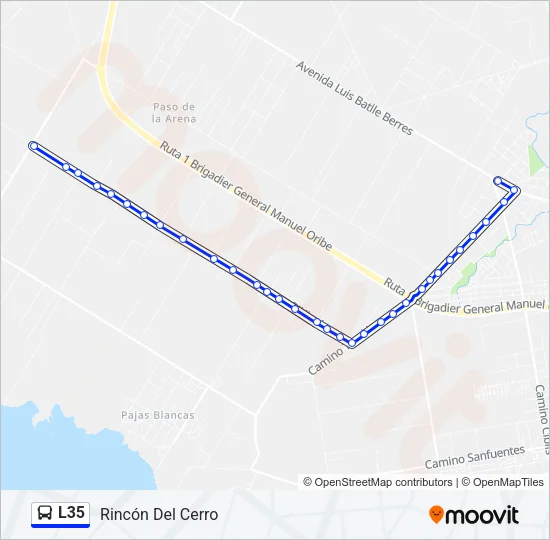 L35 Ómnibus Line Map
