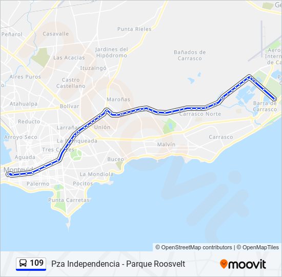 Mapa de 109 de Ómnibus