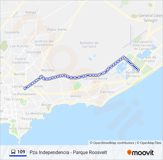 Mapa de 109 de Ómnibus