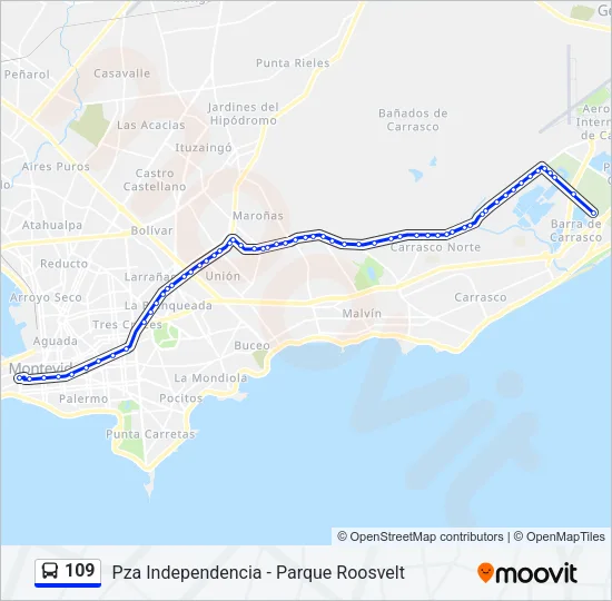109 Ómnibus Line Map